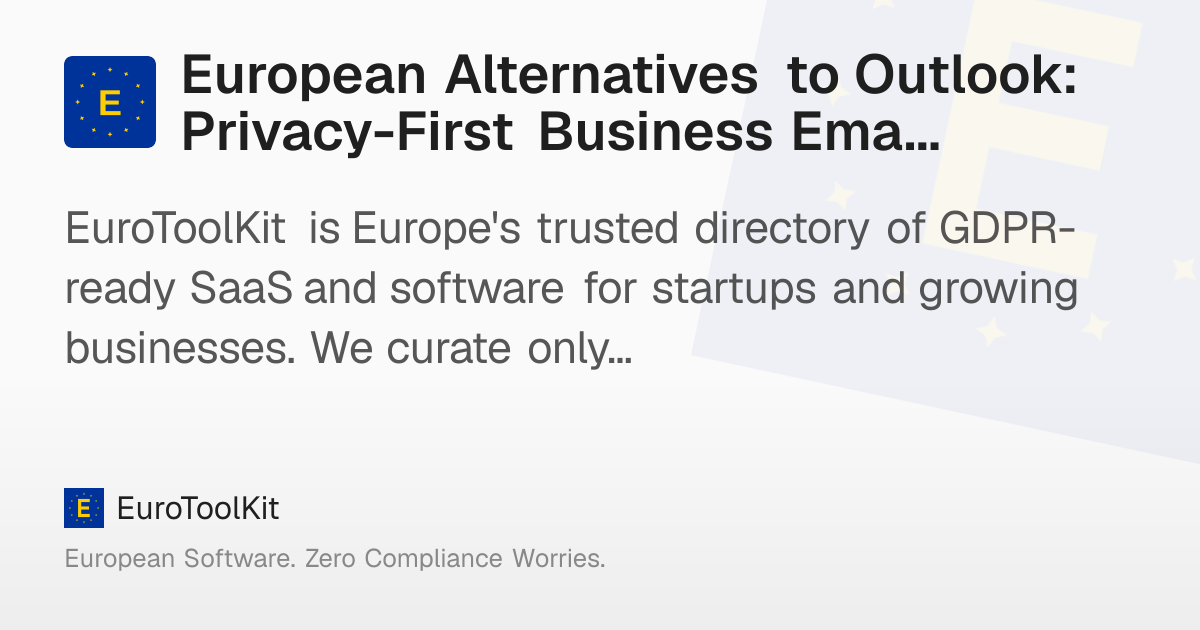 European Alternatives to Outlook: Privacy-First Business Email ...