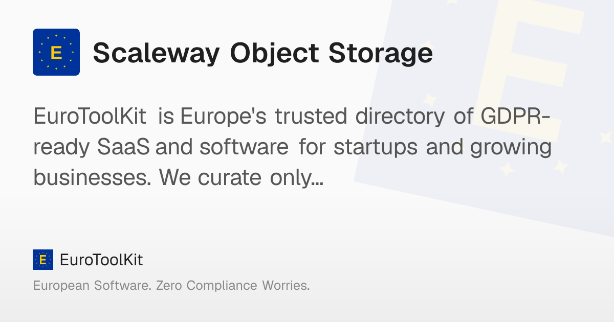 Scaleway Object Storage: European S3-compatible storage for compliant ...