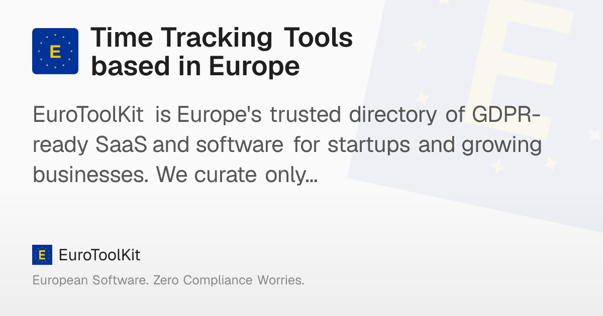 Time Tracking Tools based in Europe – EuroToolKit